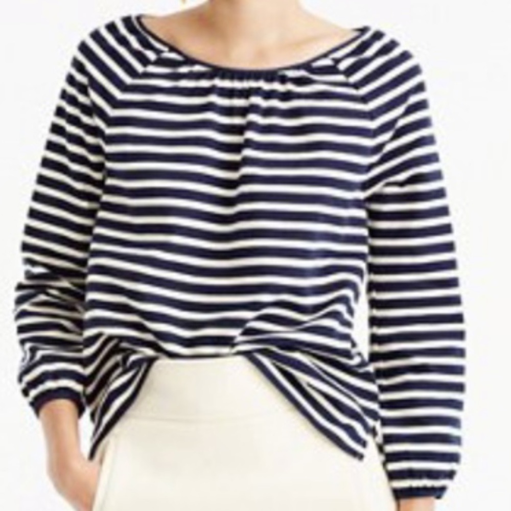 J. Crew Striped Peasant Top